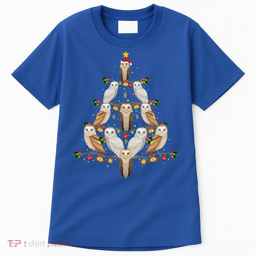 Barn Owl Bird Christmas Tree Gift Funny Christmas Barn Owl Gift Tall T-Shirt