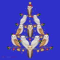 Barn Owl Bird Christmas Tree Gift Funny Christmas Barn Owl Gift Tall T-Shirt