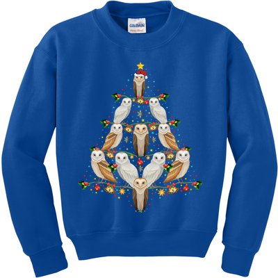 Barn Owl Bird Christmas Tree Gift Funny Christmas Barn Owl Gift Kids Sweatshirt