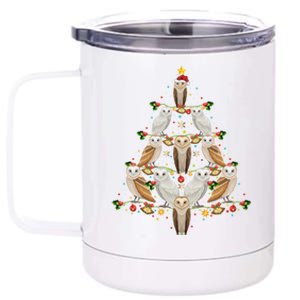 Barn Owl Bird Christmas Tree Gift Funny Christmas Barn Owl Gift 12 oz Stainless Steel Tumbler Cup