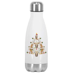 Barn Owl Bird Christmas Tree Gift Funny Christmas Barn Owl Gift Stainless Steel Insulated Water Bottle