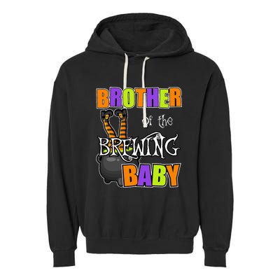 Brother Of Brewing Baby Halloween Theme Baby Shower Spooky Garment-Dyed Fleece Hoodie