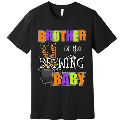 Brother Of Brewing Baby Halloween Theme Baby Shower Spooky Premium T-Shirt