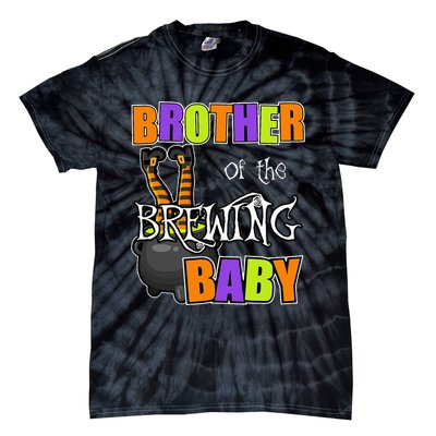 Brother Of Brewing Baby Halloween Theme Baby Shower Spooky Tie-Dye T-Shirt