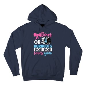 Burnouts or Bows Pop Pop loves you Gender Reveal party Baby Hoodie