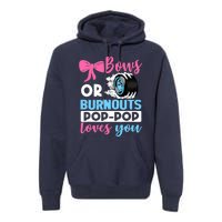 Burnouts or Bows Pop Pop loves you Gender Reveal party Baby Premium Hoodie