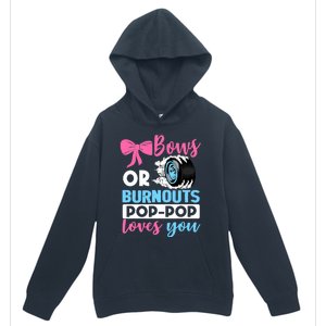 Burnouts or Bows Pop Pop loves you Gender Reveal party Baby Urban Pullover Hoodie