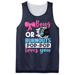 Burnouts or Bows Pop Pop loves you Gender Reveal party Baby Mesh Reversible Basketball Jersey Tank