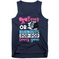 Burnouts or Bows Pop Pop loves you Gender Reveal party Baby Tank Top