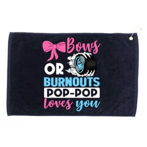 Burnouts or Bows Pop Pop loves you Gender Reveal party Baby Grommeted Golf Towel