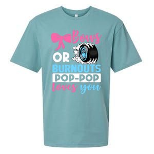 Burnouts or Bows Pop Pop loves you Gender Reveal party Baby Sueded Cloud Jersey T-Shirt