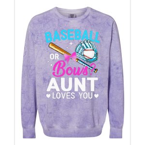 Baseball Or Bows Aunt Loves You Gender Reveal Colorblast Crewneck Sweatshirt