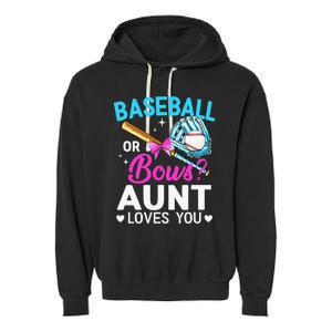 Baseball Or Bows Aunt Loves You Gender Reveal Garment-Dyed Fleece Hoodie