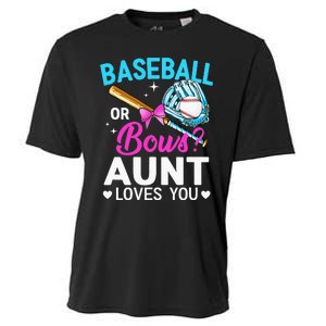 Baseball Or Bows Aunt Loves You Gender Reveal Cooling Performance Crew T-Shirt