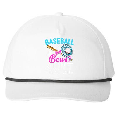 Baseball Or Bows Aunt Loves You Gender Reveal Snapback Five-Panel Rope Hat