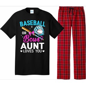 Baseball Or Bows Aunt Loves You Gender Reveal Pajama Set