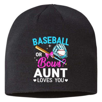 Baseball Or Bows Aunt Loves You Gender Reveal Sustainable Beanie