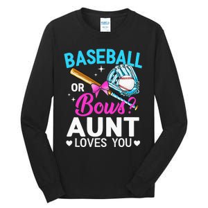 Baseball Or Bows Aunt Loves You Gender Reveal Tall Long Sleeve T-Shirt