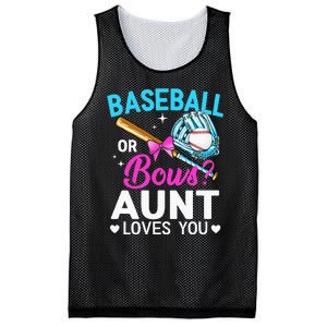 Baseball Or Bows Aunt Loves You Gender Reveal Mesh Reversible Basketball Jersey Tank