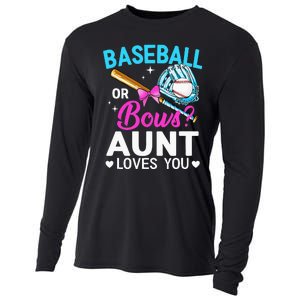 Baseball Or Bows Aunt Loves You Gender Reveal Cooling Performance Long Sleeve Crew