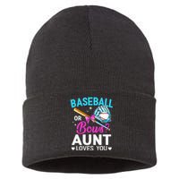 Baseball Or Bows Aunt Loves You Gender Reveal Sustainable Knit Beanie