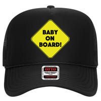 Baby On Board Sign Funny Pregnancy High Crown Mesh Back Trucker Hat