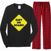 Baby On Board Sign Funny Pregnancy Long Sleeve Pajama Set