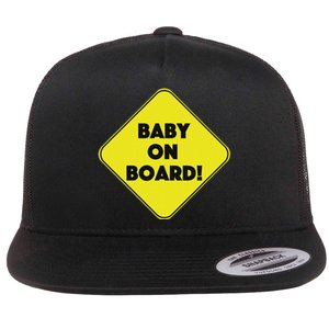 Baby On Board Sign Funny Pregnancy Flat Bill Trucker Hat