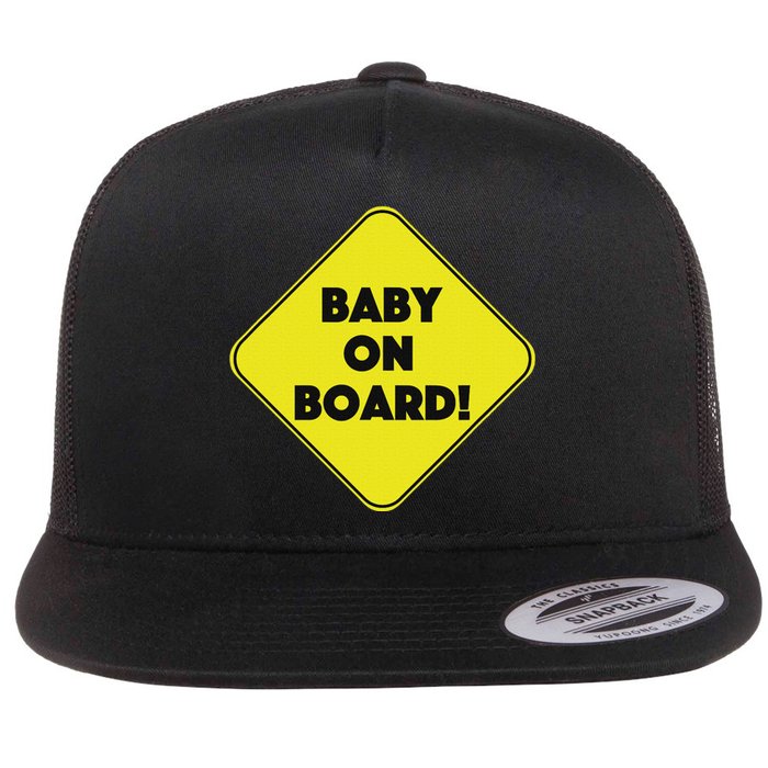 Baby On Board Sign Funny Pregnancy Flat Bill Trucker Hat