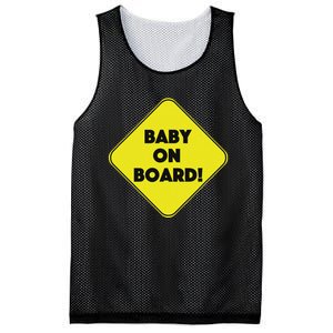 Baby On Board Sign Funny Pregnancy Mesh Reversible Basketball Jersey Tank