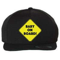 Baby On Board Sign Funny Pregnancy Wool Snapback Cap