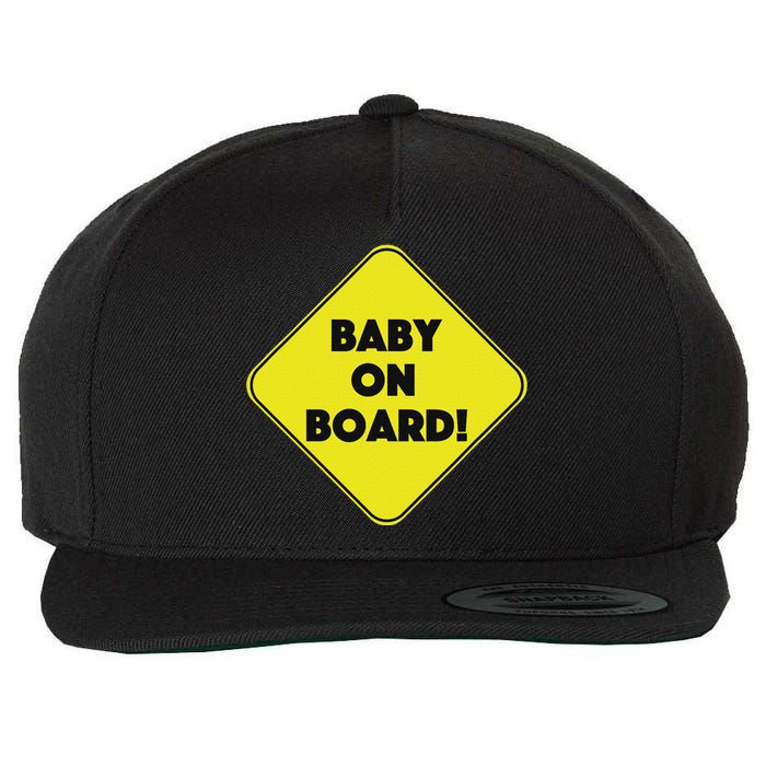 Baby On Board Sign Funny Pregnancy Wool Snapback Cap