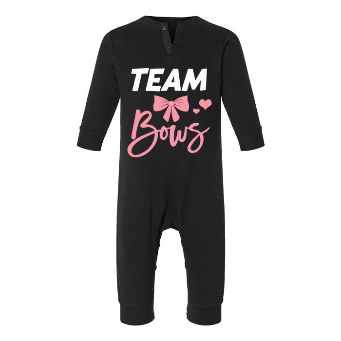 Burnouts Or Bows Team Boy Team Girl Gender Reveal Infant Fleece One Piece