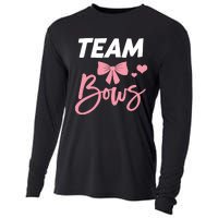 Burnouts Or Bows Team Boy Team Girl Gender Reveal Cooling Performance Long Sleeve Crew