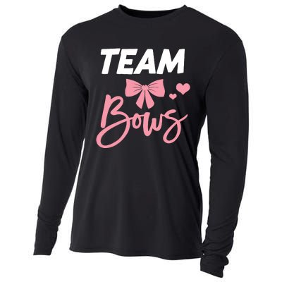 Burnouts Or Bows Team Boy Team Girl Gender Reveal Cooling Performance Long Sleeve Crew