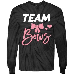 Burnouts Or Bows Team Boy Team Girl Gender Reveal Tie-Dye Long Sleeve Shirt