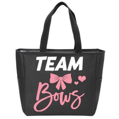 Burnouts Or Bows Team Boy Team Girl Gender Reveal Zip Tote Bag