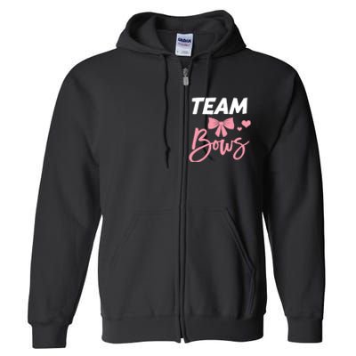 Burnouts Or Bows Team Boy Team Girl Gender Reveal Full Zip Hoodie