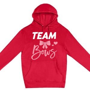 Burnouts Or Bows Team Boy Team Girl Gender Reveal Premium Pullover Hoodie