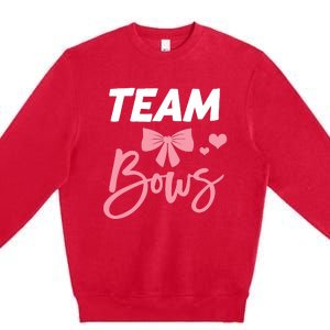 Burnouts Or Bows Team Boy Team Girl Gender Reveal Premium Crewneck Sweatshirt