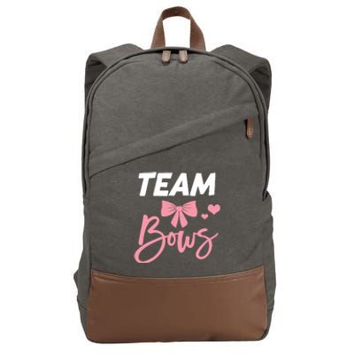 Burnouts Or Bows Team Boy Team Girl Gender Reveal Cotton Canvas Backpack