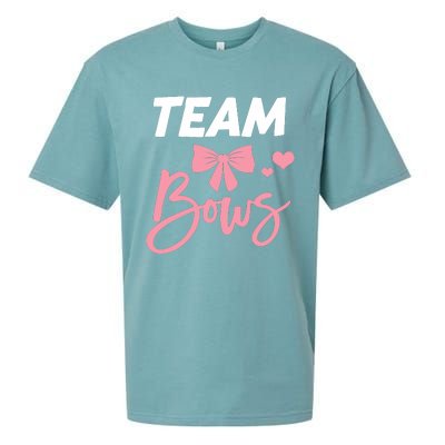 Burnouts Or Bows Team Boy Team Girl Gender Reveal Sueded Cloud Jersey T-Shirt