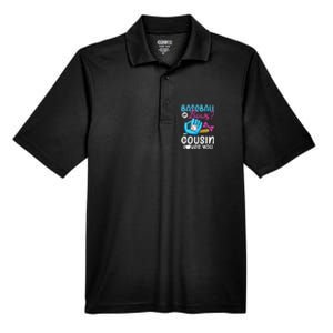 Baseball Or Bows Cousin Loves You Pink or Blue Gender Reveal Men's Origin Performance Pique Polo