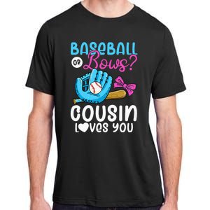 Baseball Or Bows Cousin Loves You Pink or Blue Gender Reveal Adult ChromaSoft Performance T-Shirt