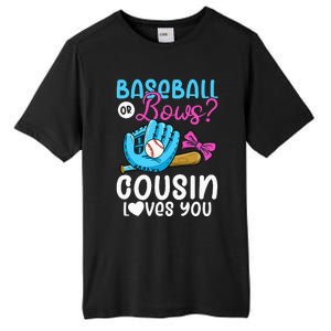 Baseball Or Bows Cousin Loves You Pink or Blue Gender Reveal Tall Fusion ChromaSoft Performance T-Shirt