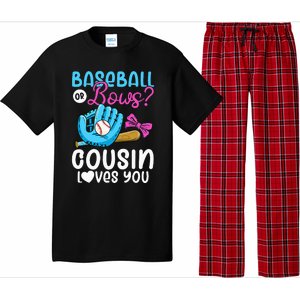 Baseball Or Bows Cousin Loves You Pink or Blue Gender Reveal Pajama Set