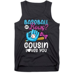 Baseball Or Bows Cousin Loves You Pink or Blue Gender Reveal Tank Top