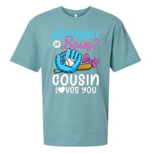 Baseball Or Bows Cousin Loves You Pink or Blue Gender Reveal Sueded Cloud Jersey T-Shirt