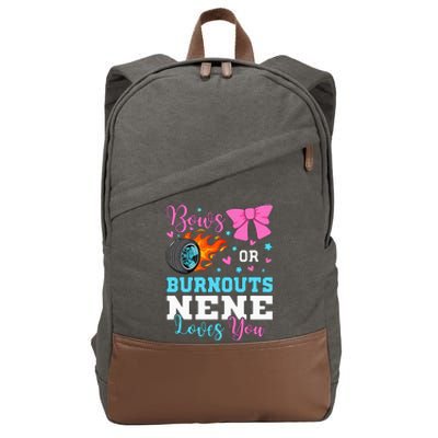 Burnouts Or Bows Nene Loves You Gender Reveal Party Baby Cotton Canvas Backpack