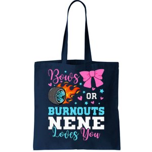 Burnouts Or Bows Nene Loves You Gender Reveal Party Baby Tote Bag